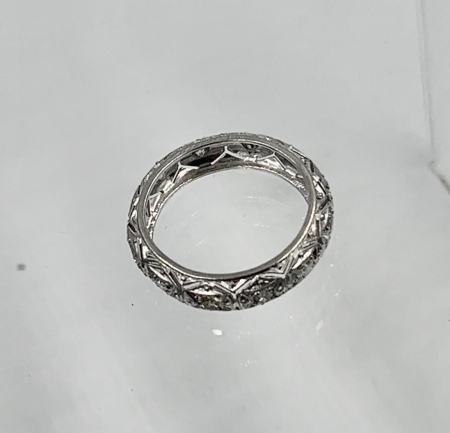 Diamond Platinum Eternity Band Ring Wedding Engagement Stacking Ring For Sale 6