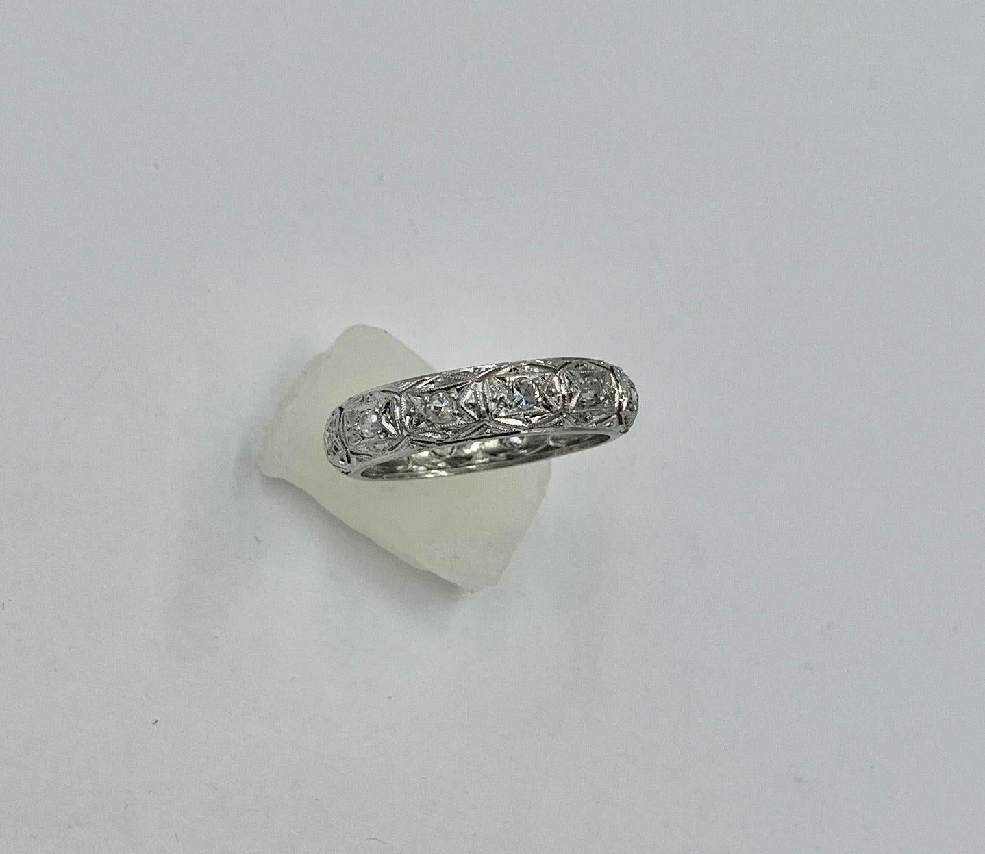Women's Diamond Platinum Eternity Band Ring Wedding Engagement Stacking Ring For Sale