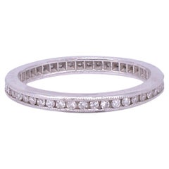 Art Deco Diamond Eternity Band in Platinum with Small Stones