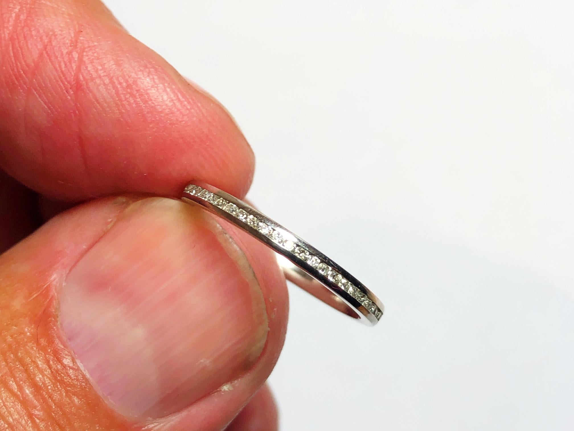 Brilliant Cut Diamond Platinum Eternity Ring, 0.26 Carats For Sale