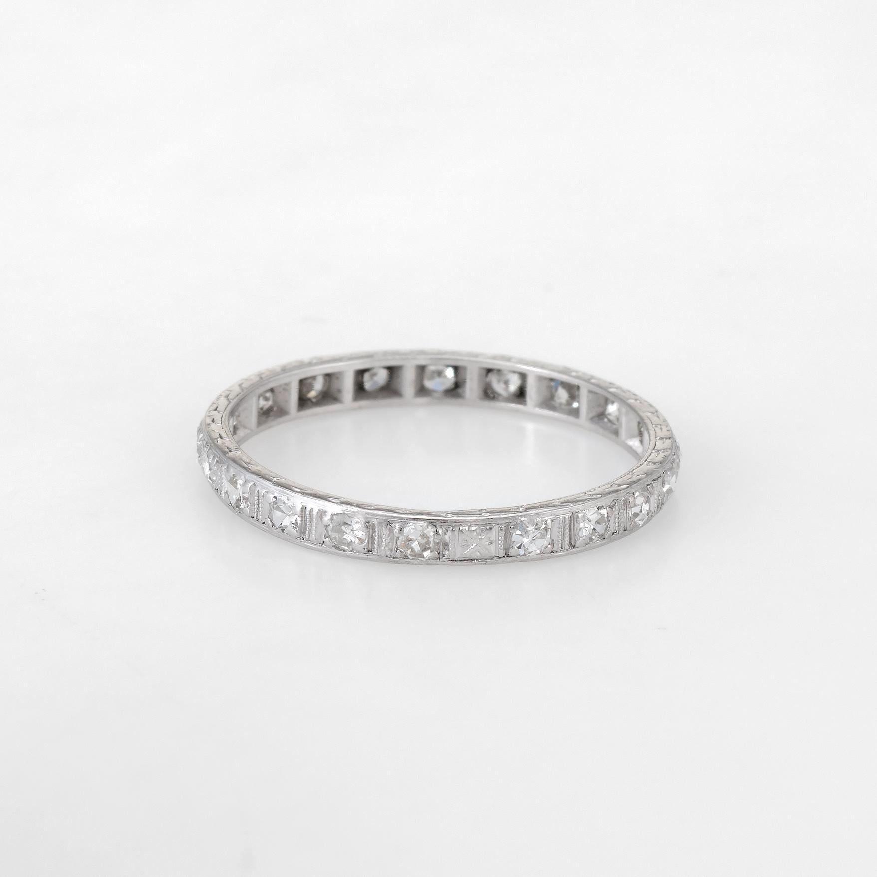 Art Deco Diamond Platinum Eternity Ring Wedding Band