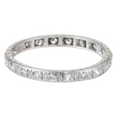 Antique Diamond Platinum Eternity Ring Wedding Band