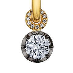 Diamond Platinum Gold Drop Hoop Earrings