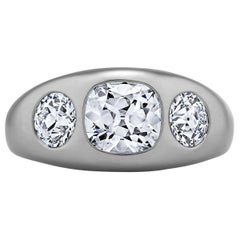 Diamond Platinum Burnished Set Ring