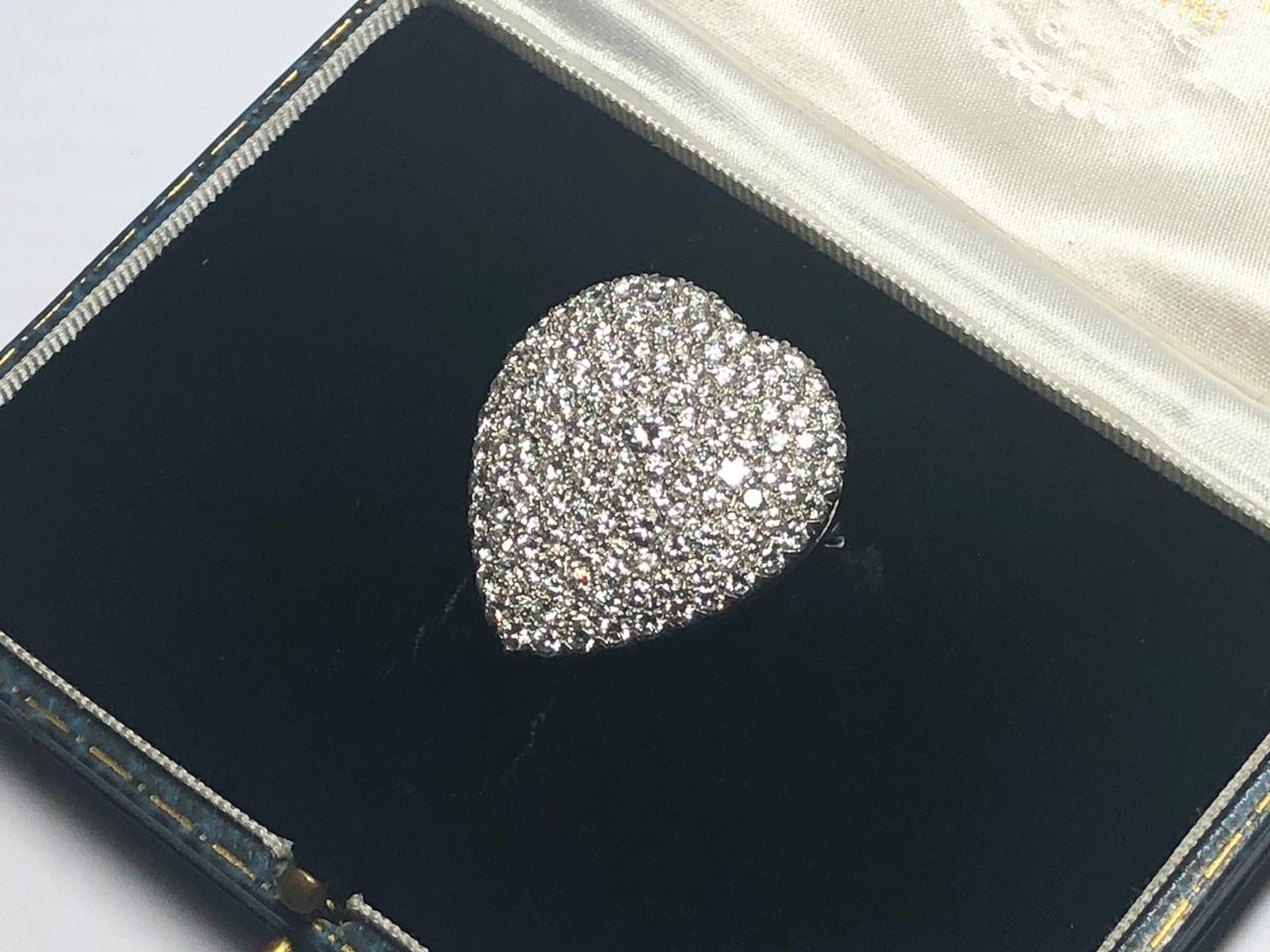 Diamond Platinum Heart Brooch 1