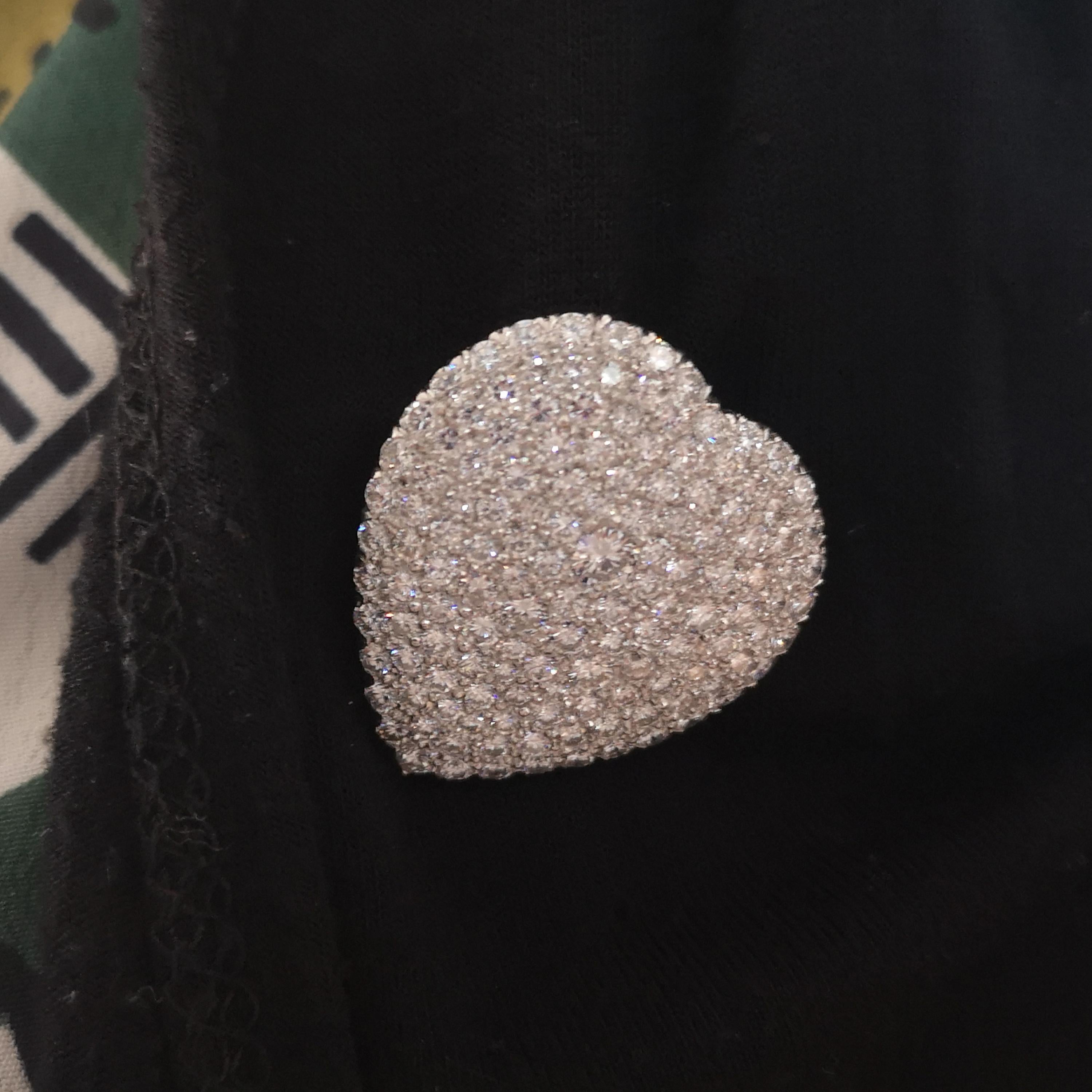 Women's Diamond Platinum Heart Brooch