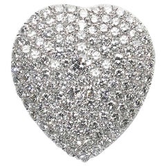 Diamond Platinum Heart Brooch