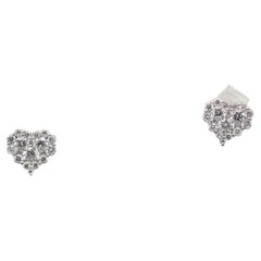 Diamond Platinum Heart-Stud Earrings