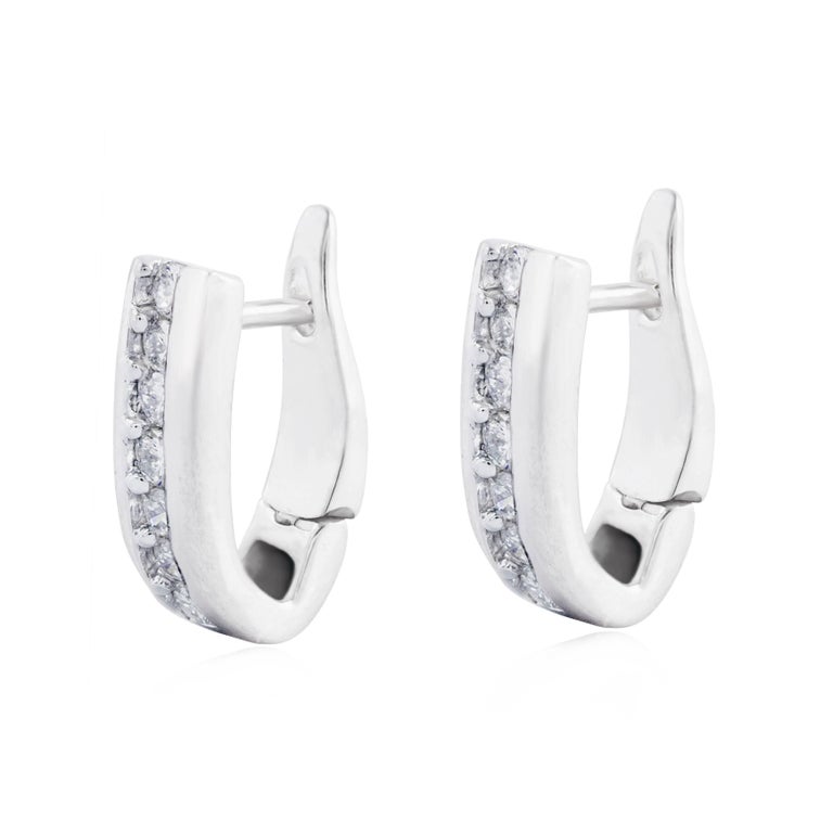 Diamond Platinum Hoop Earrings For Sale at 1stDibs