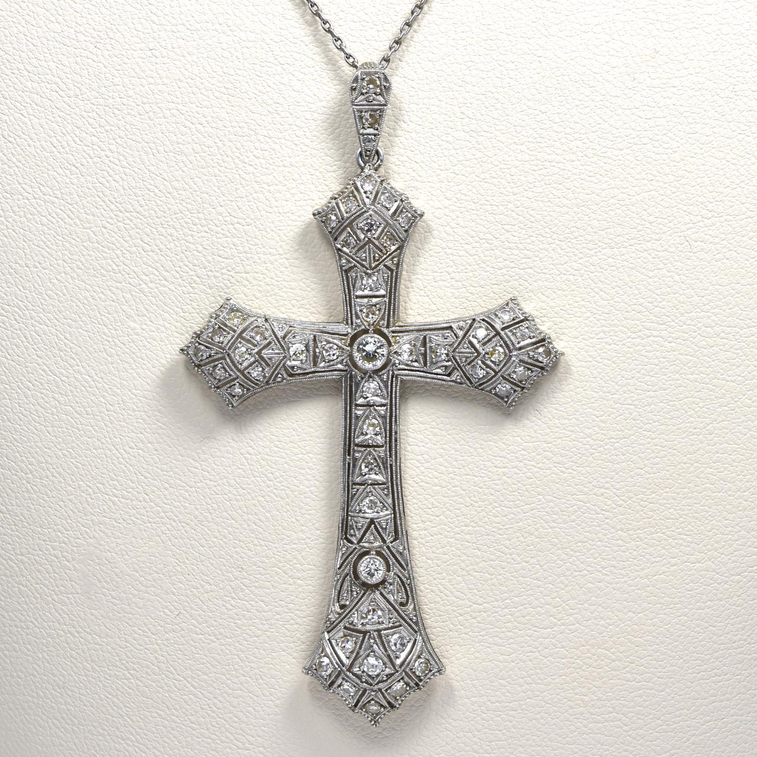 Diamant-Platin Großes Kreuz im Zustand „Hervorragend“ in Miami, FL