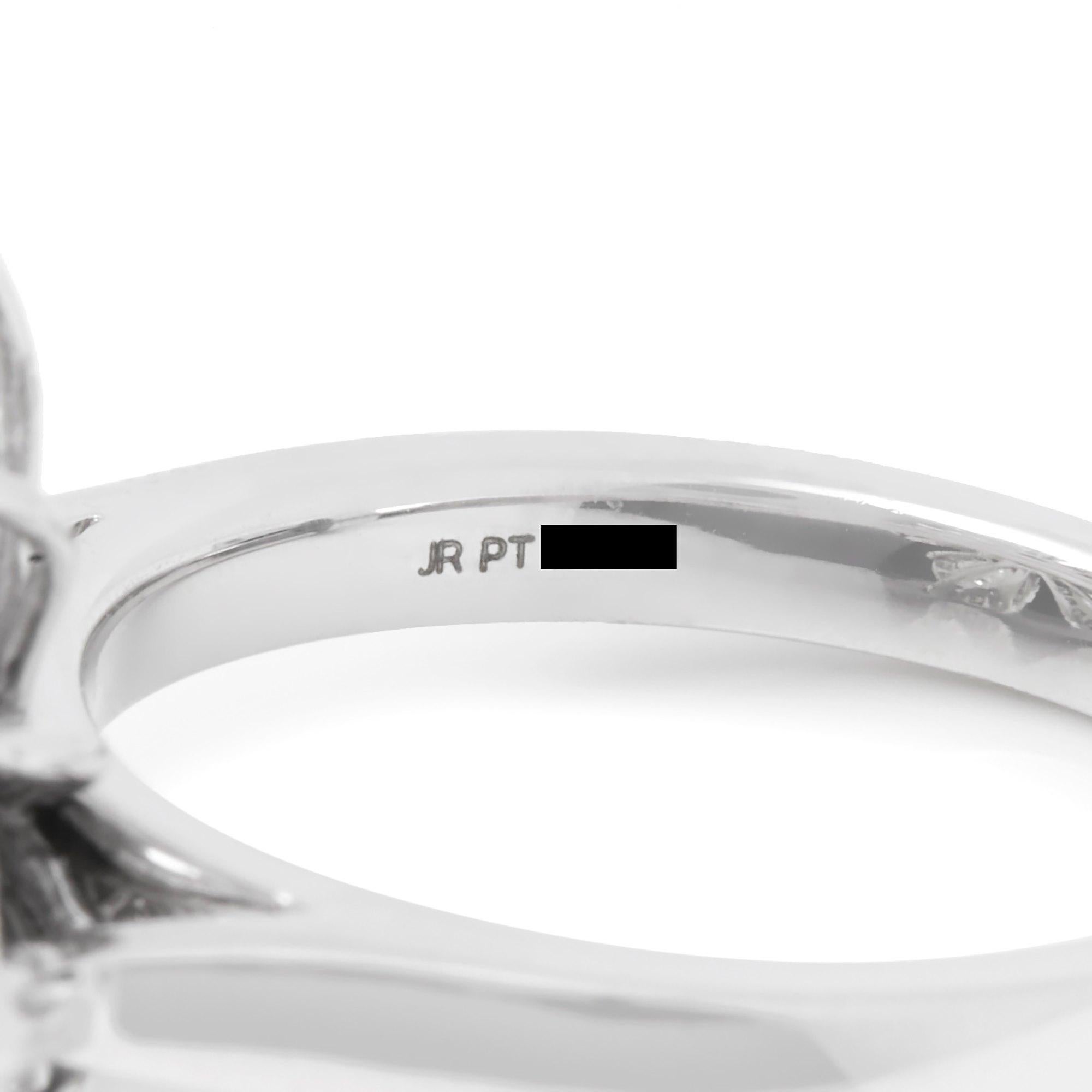 Women's Diamond Platinum Micro Set Pear and Round Brilliant Cut Diamond Cluster Ring