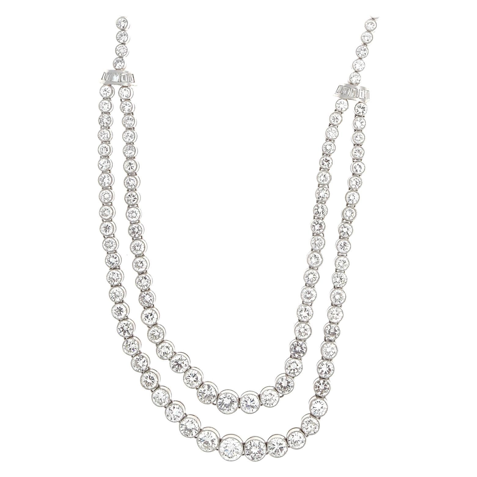Diamond Platinum Necklace 20+ Carat