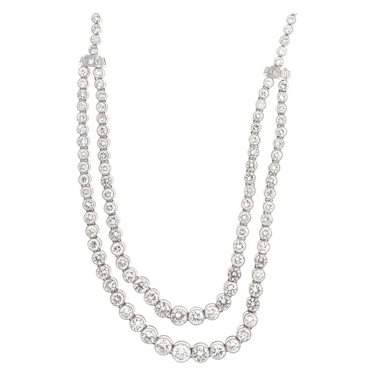 Diamond Platinum Necklace 20+ Carat For Sale at 1stDibs