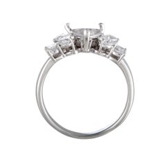 Diamond Platinum Pear Shape Engagement Ring Mounting