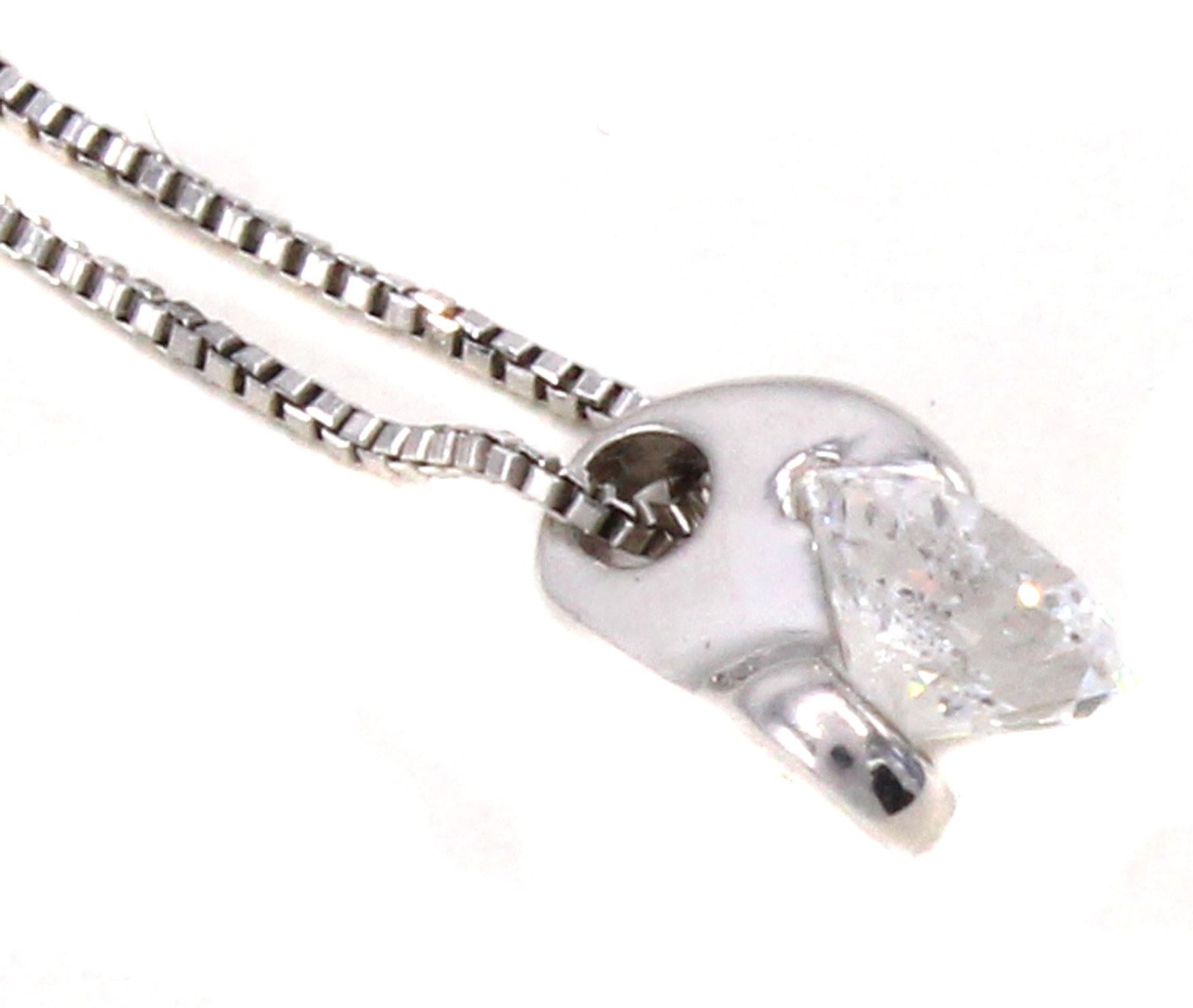 Round Cut Diamond Platinum Pendant Necklace For Sale