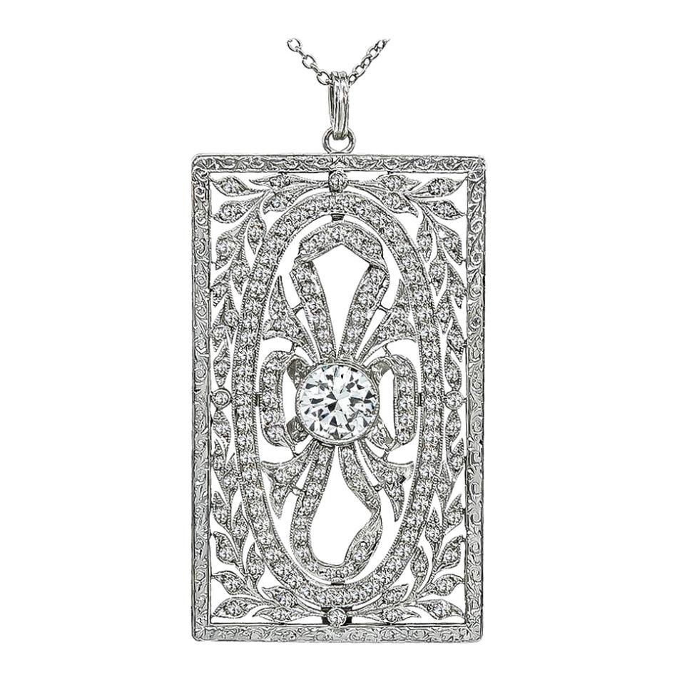 Diamond Platinum Pendant Necklace