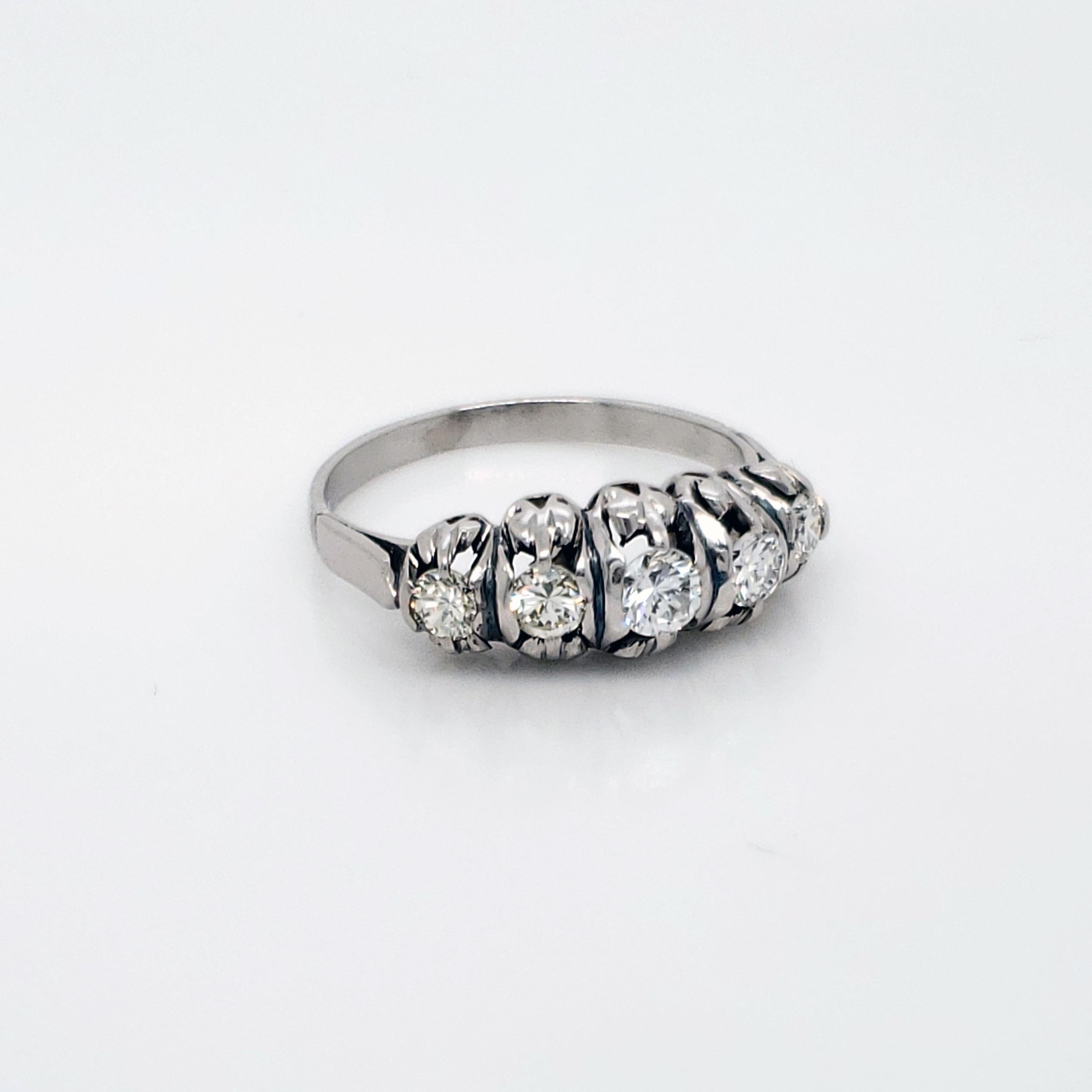 Art Deco Diamond Platinum Ring, circa 1950