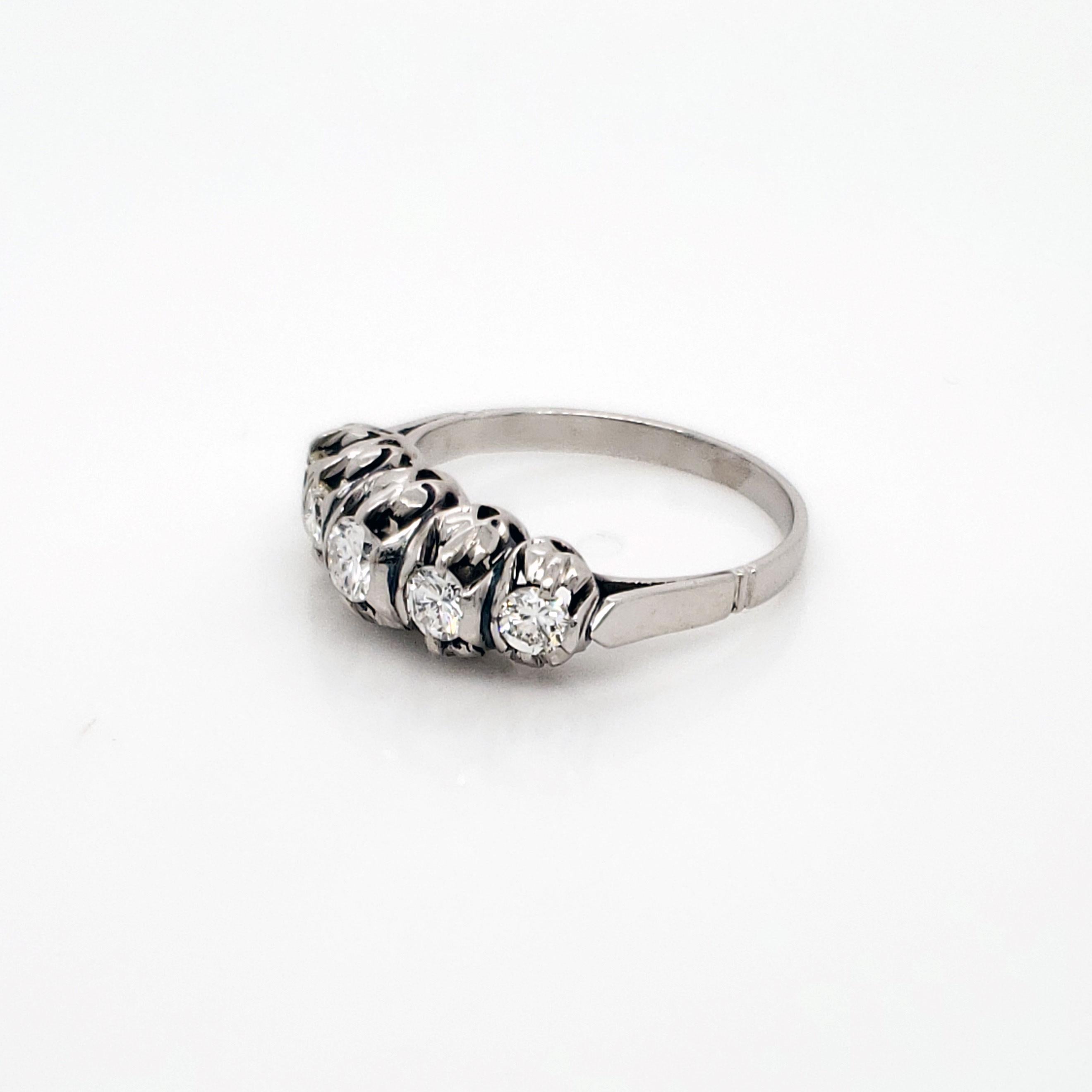 Diamond Platinum Ring, circa 1950 In New Condition In Lexington, KY