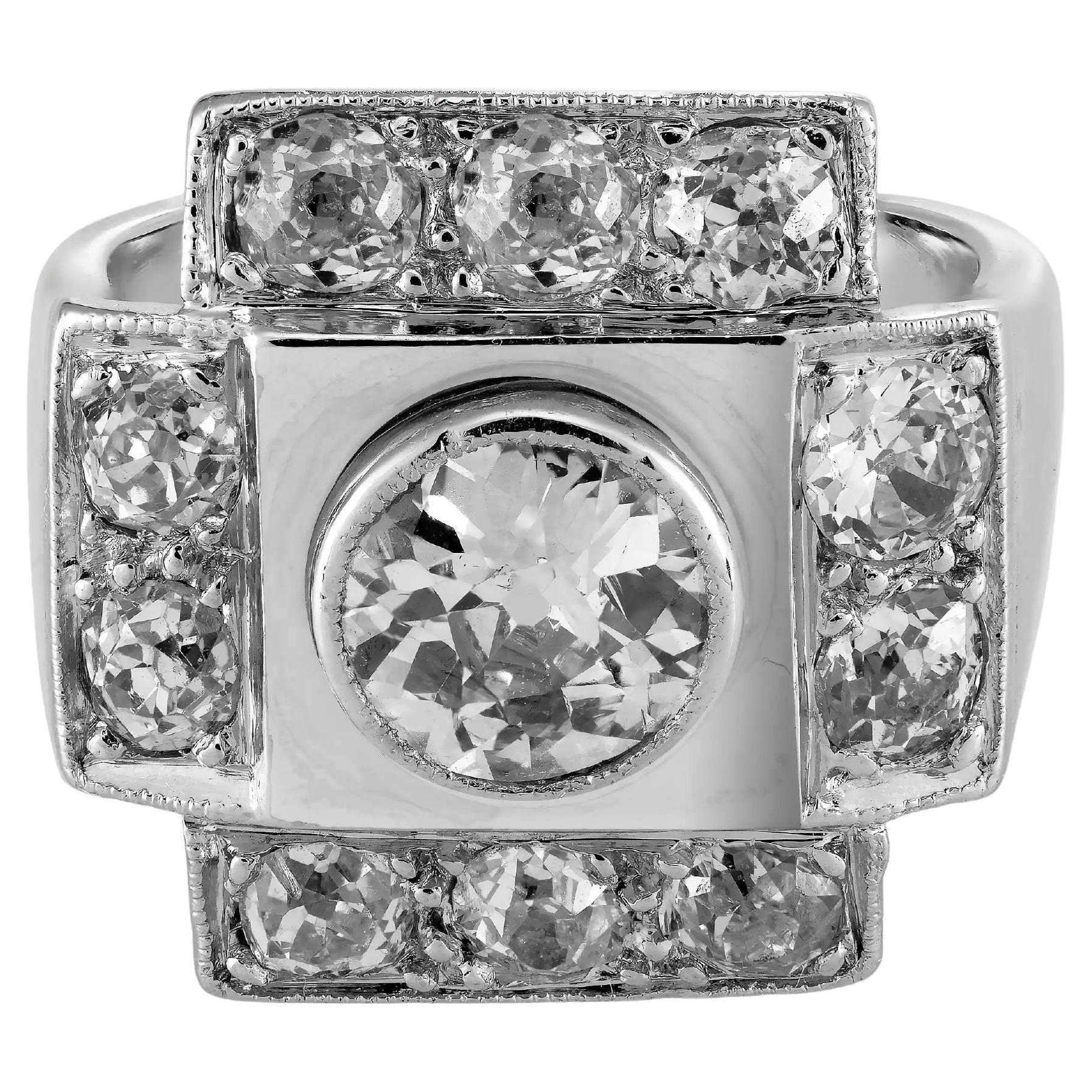 Art Déco Diamant Platin Ring
