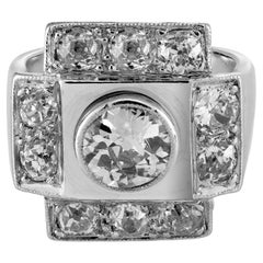 Art Déco Diamant Platin Ring