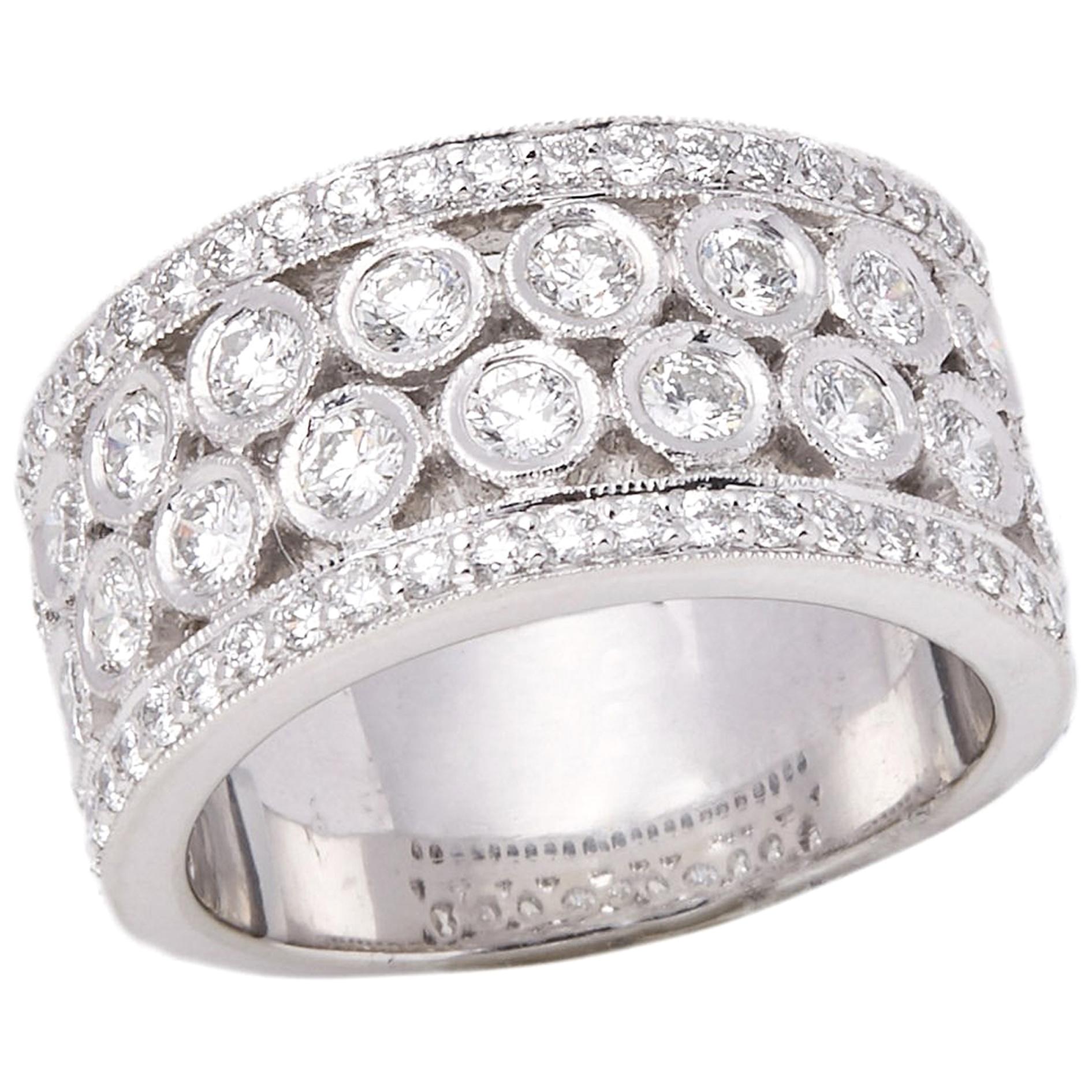 Diamond Platinum Round Brilliant Cut Diamond Dress Ring