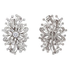 Diamond Platinum Statement Brooch with 6.23 Carats, Vintage
