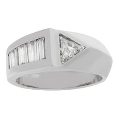Diamond Platinum stepped ring 