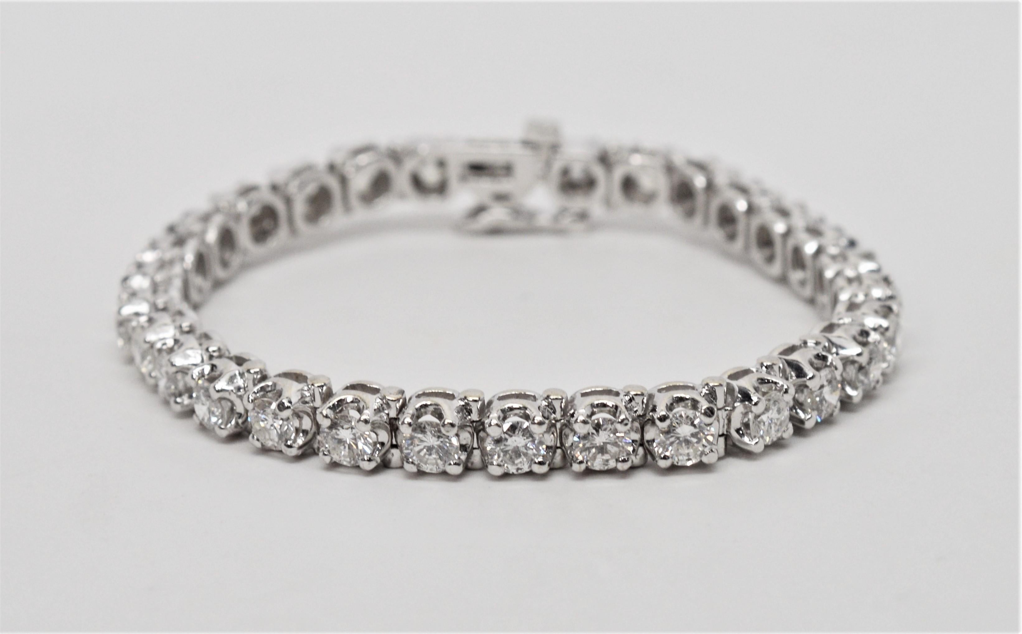 Round Cut Diamond Platinum Tennis Bracelet