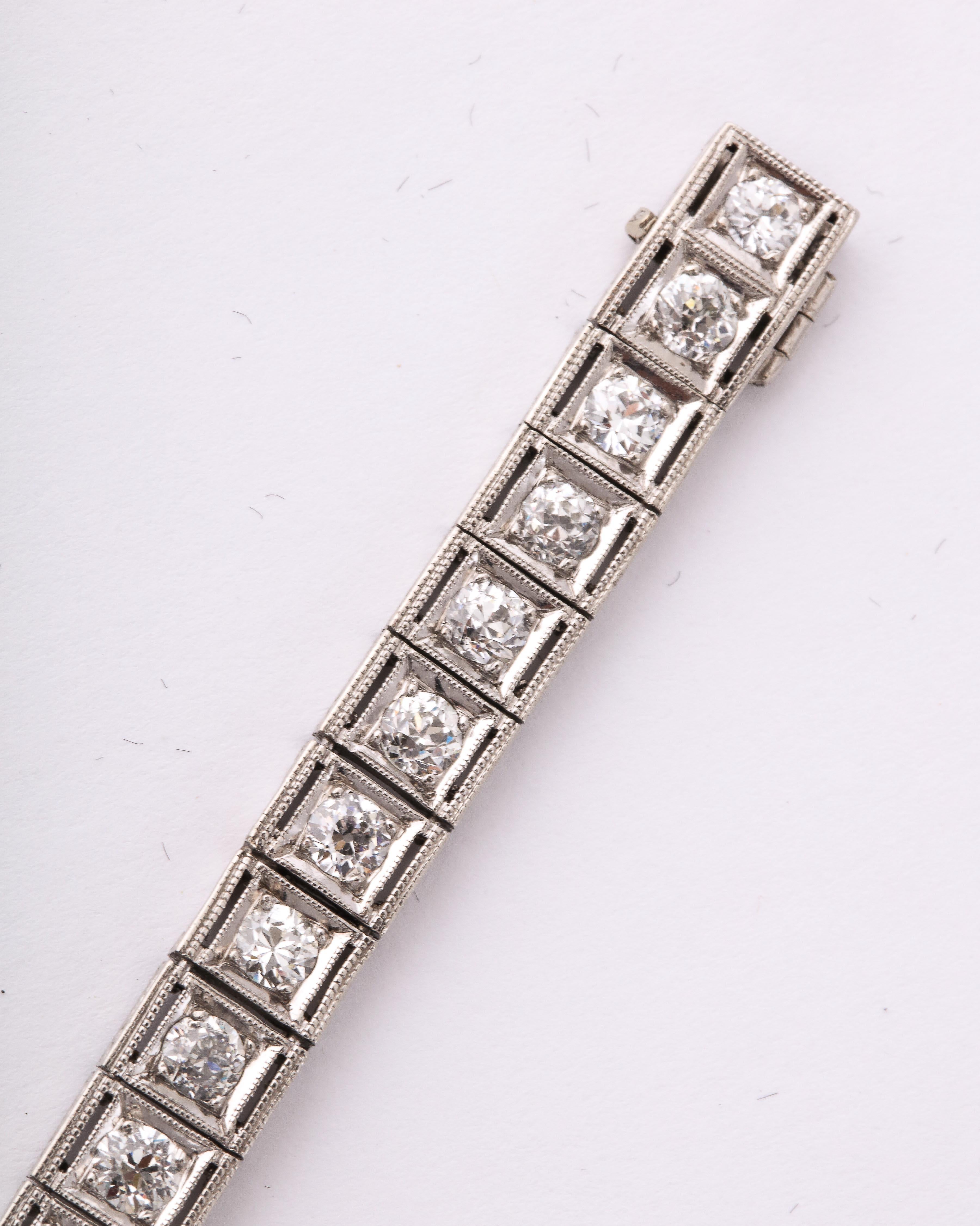 Diamond and Platinum Tennis Bracelet In Good Condition In New York, NY