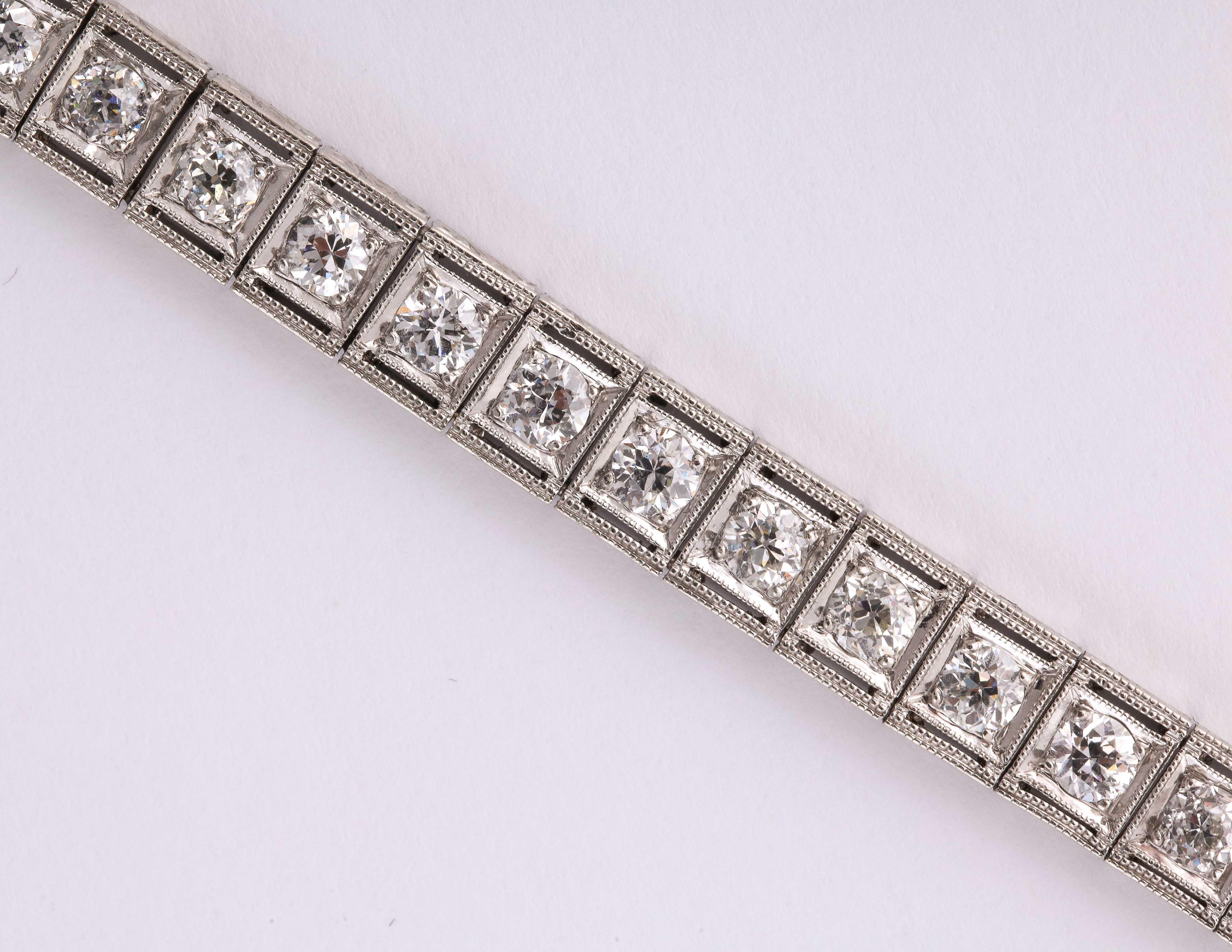 Women's Diamond and Platinum Tennis Bracelet