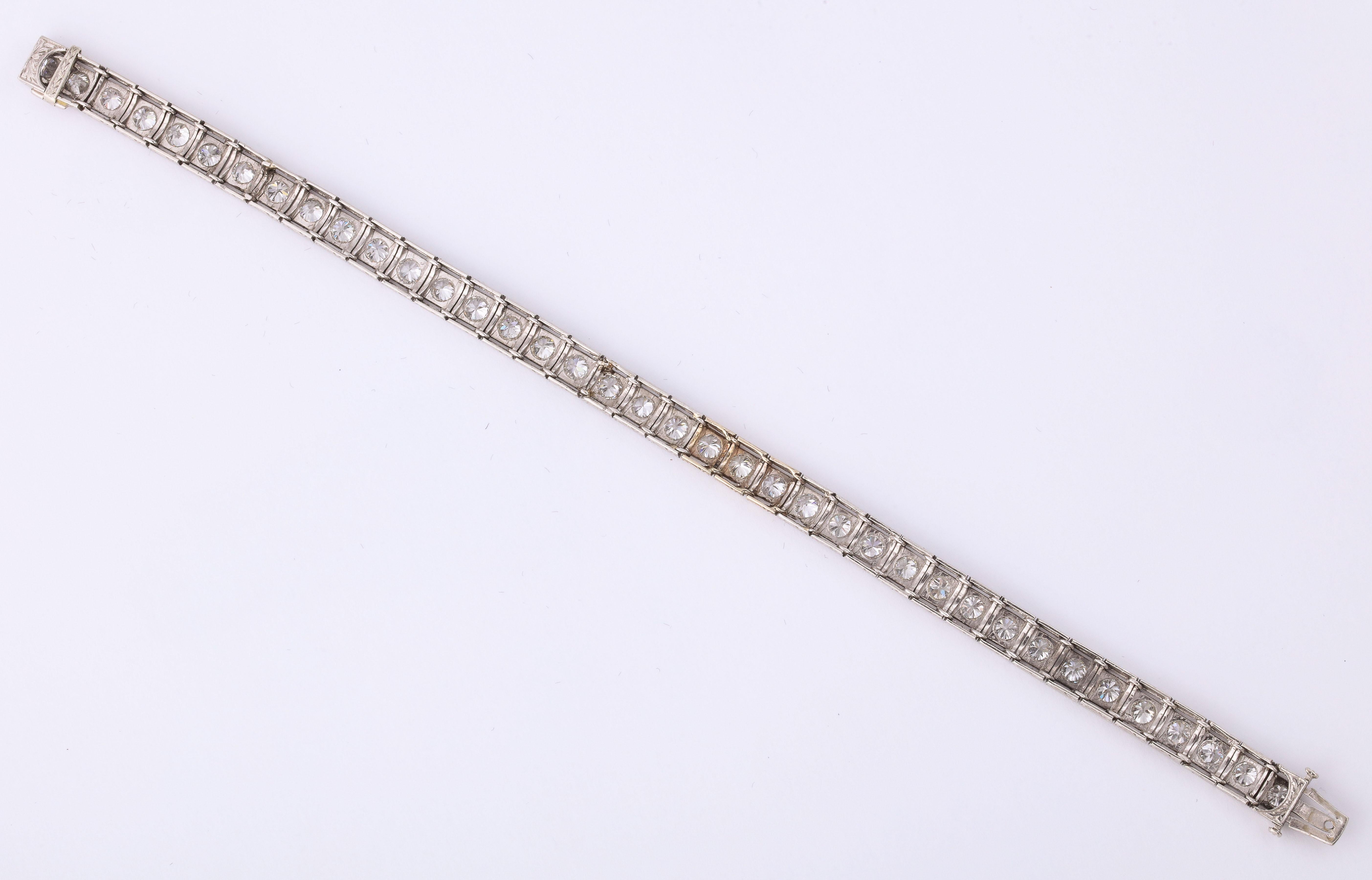 Diamond and Platinum Tennis Bracelet 1