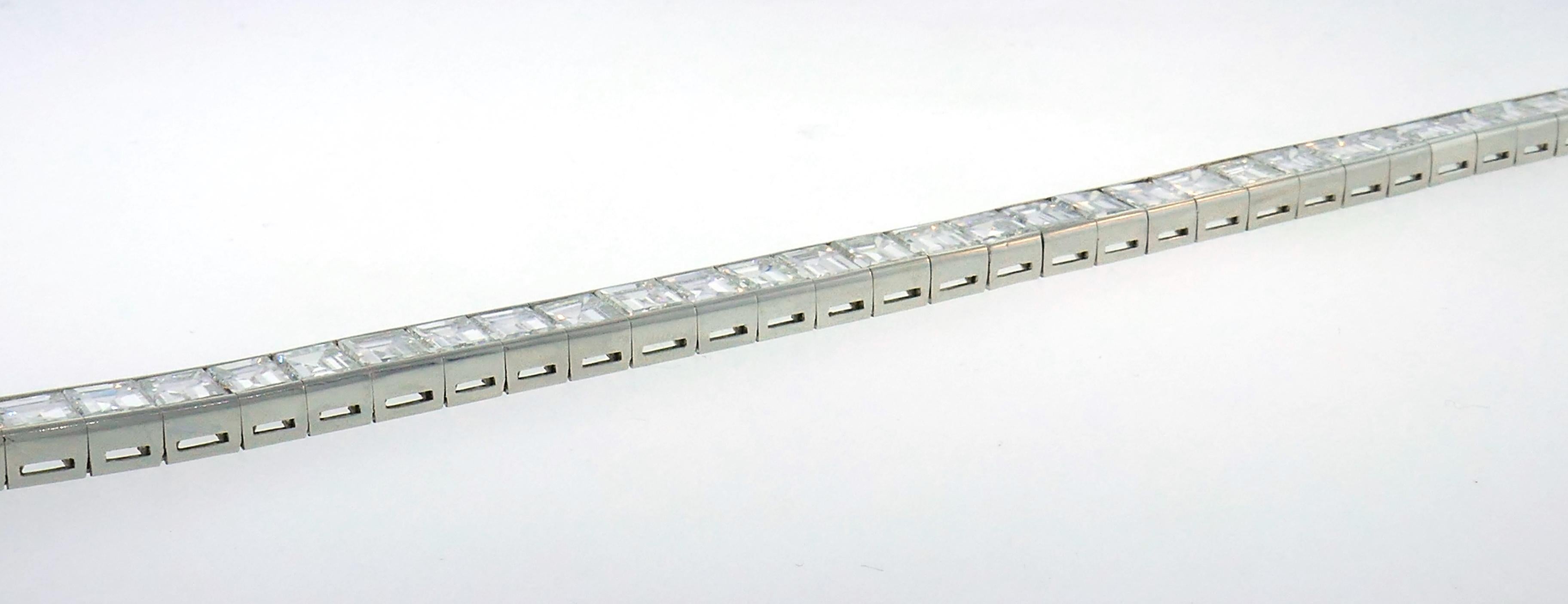 Diamond Platinum Tennis Line Bracelet 1950s 1