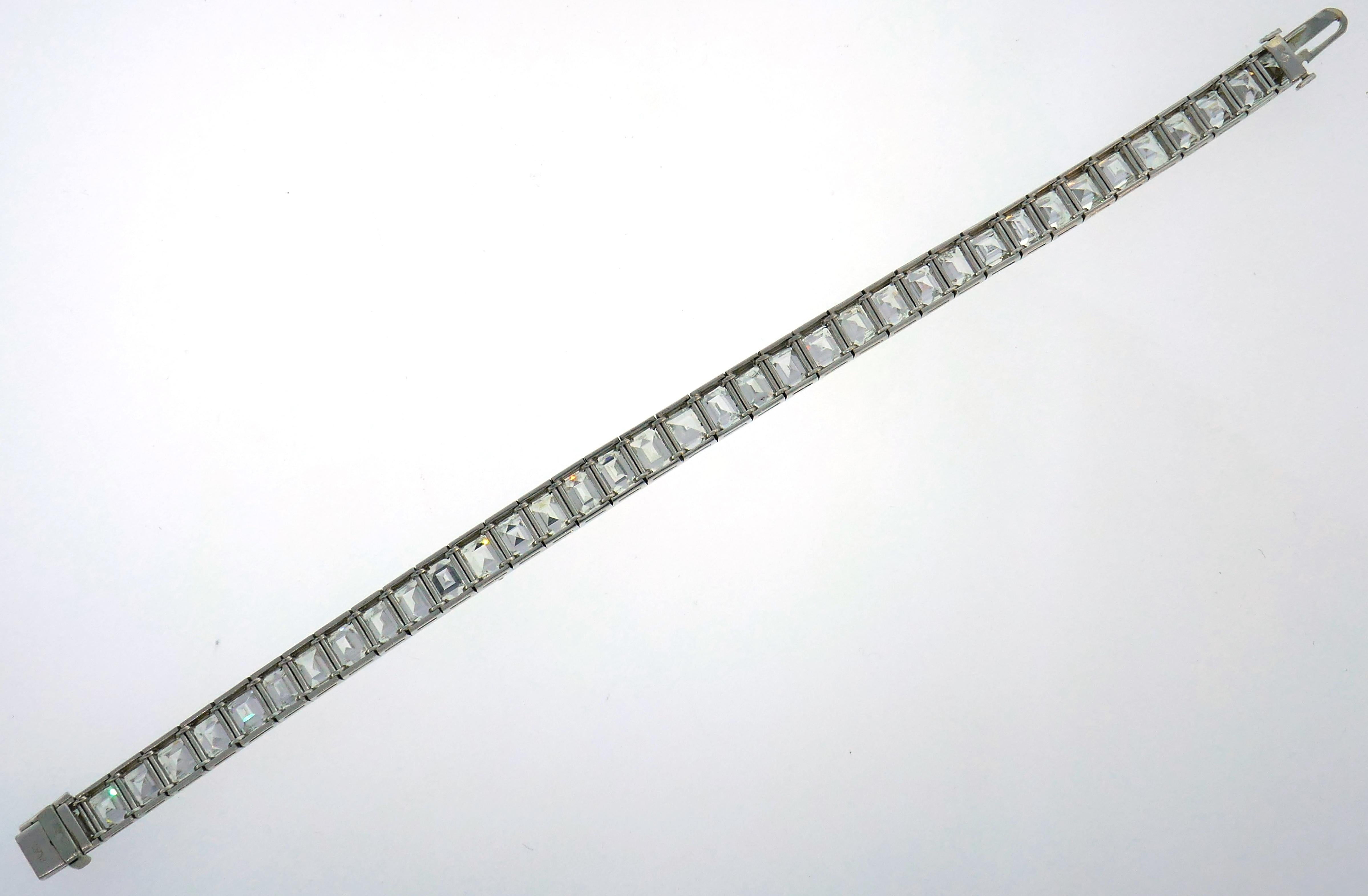 Diamond Platinum Tennis Line Bracelet 1950s 2