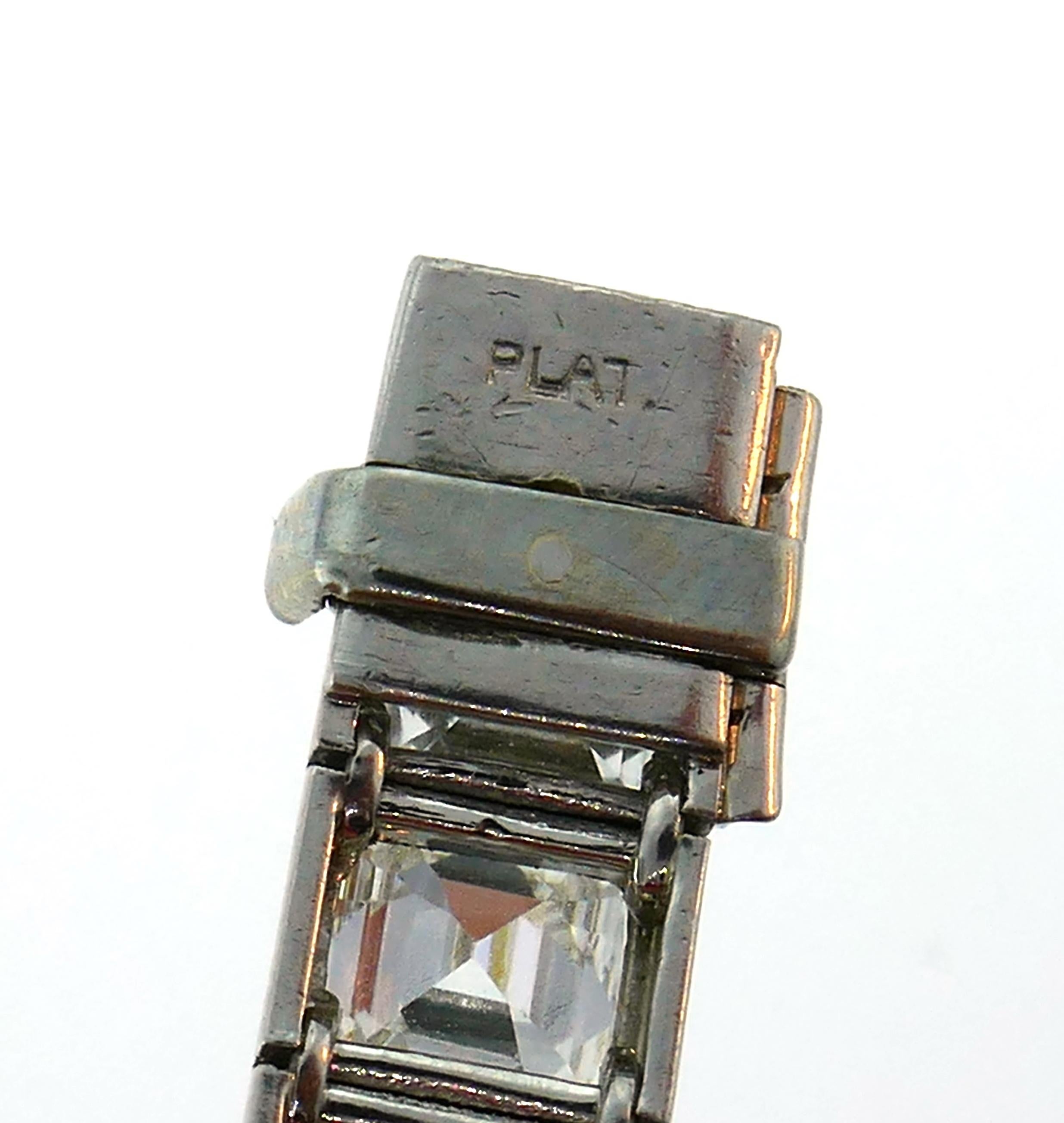 Diamond Platinum Tennis Line Bracelet 1950s 3