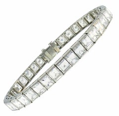 Diamond Platinum Tennis Line Bracelet 1950s