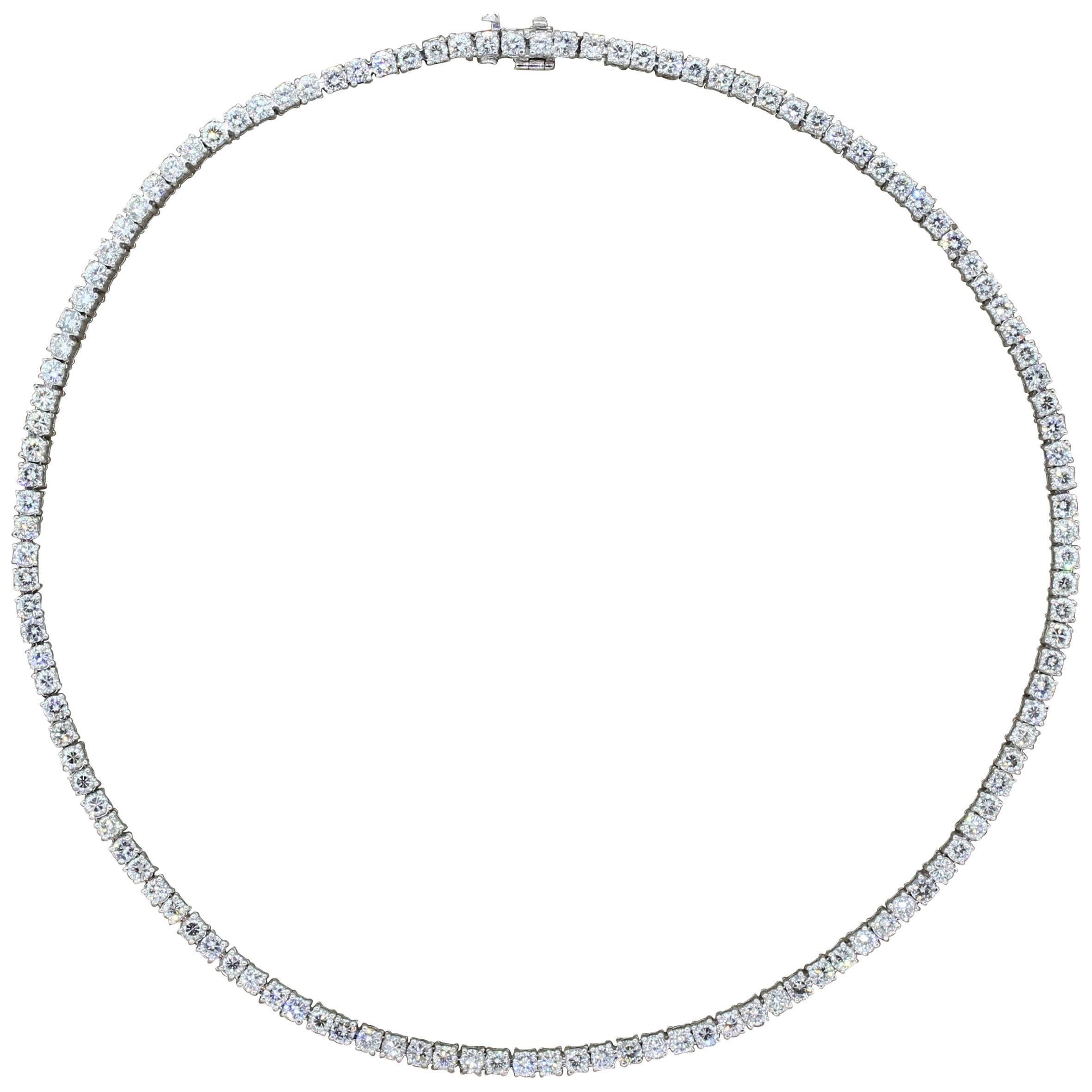 Diamond Platinum Tennis Necklace