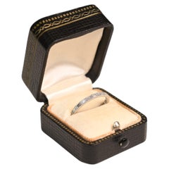 0.55 Carat Baguette Cut Wedding Ring. Bezel Eternity Diamond Platinum Band 2.2mm
