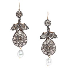 Diamond polki and pearl ear rings by Vintage intention