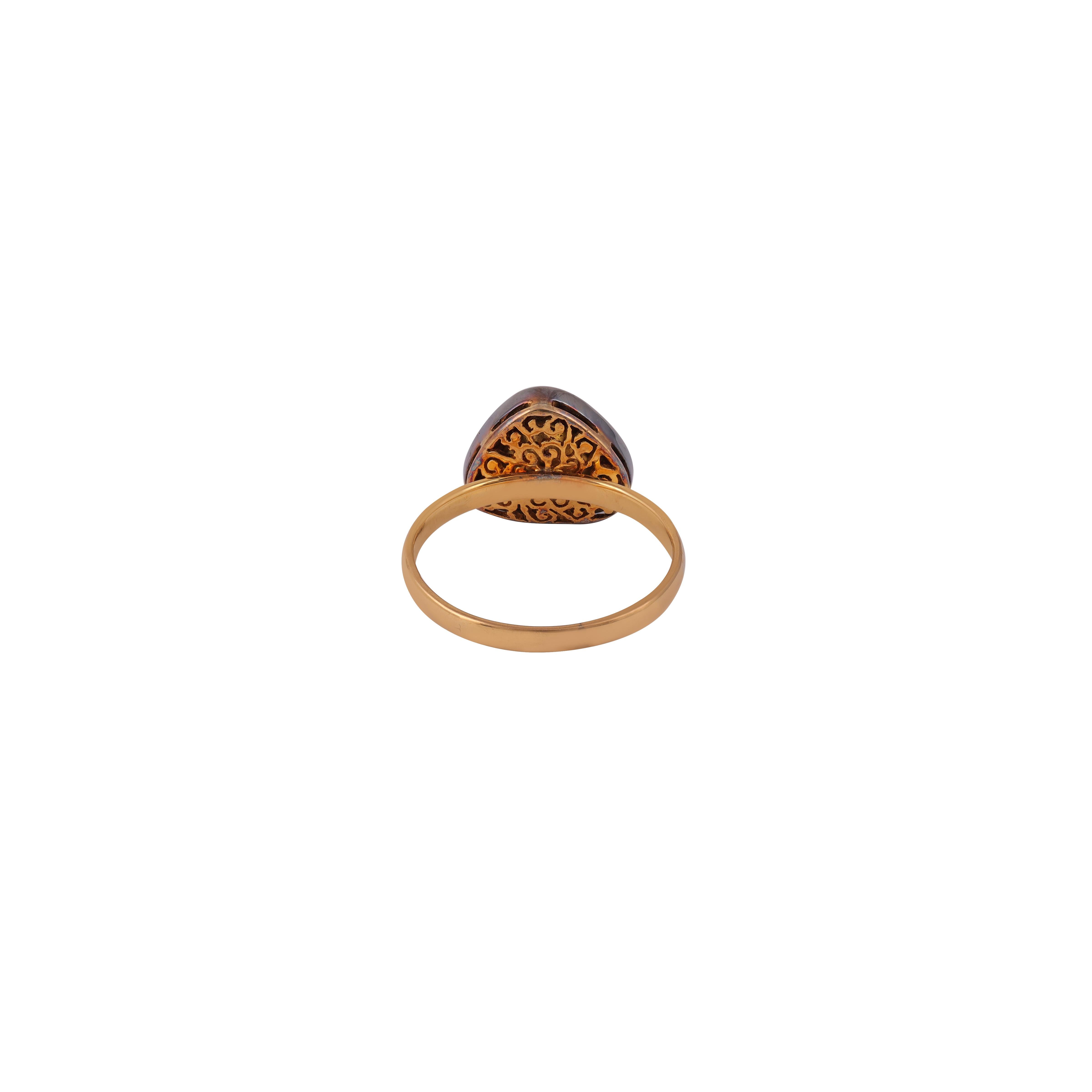 Diamant-Ring im antiken Stil von Polki, handgefertigt im Zustand „Neu“ im Angebot in Jaipur, Rajasthan