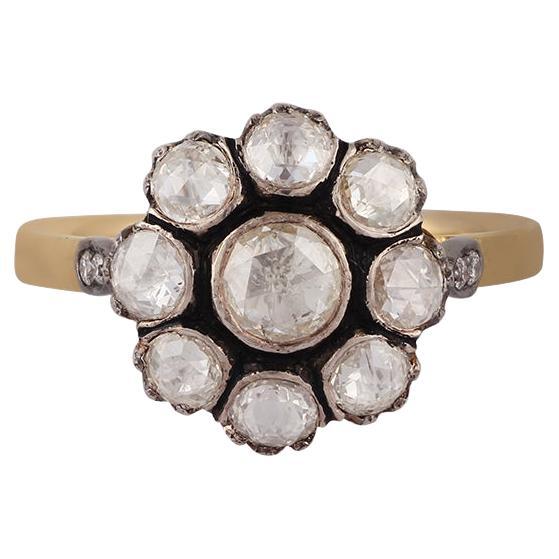 Diamant Polki / Rosenschliff  Handgefertigter Ring im antiken Stil im Angebot