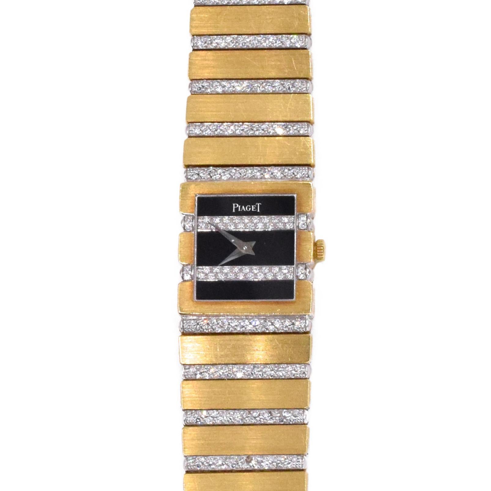 Diamant-Armbanduhr „Polo“ mit Diamanten, Piaget 18 kt., Quarz (Künstler*in) im Angebot