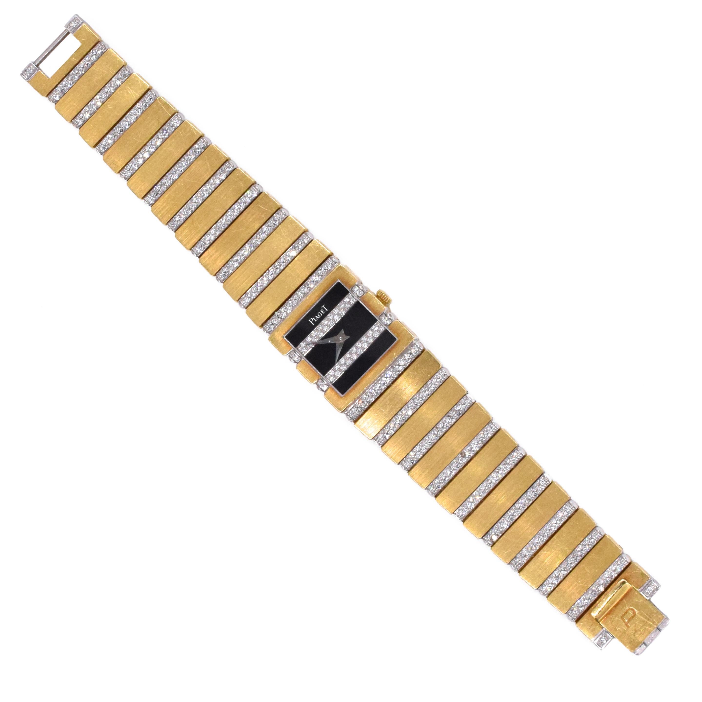 Diamant-Armbanduhr „Polo“ mit Diamanten, Piaget 18 kt., Quarz im Angebot 1