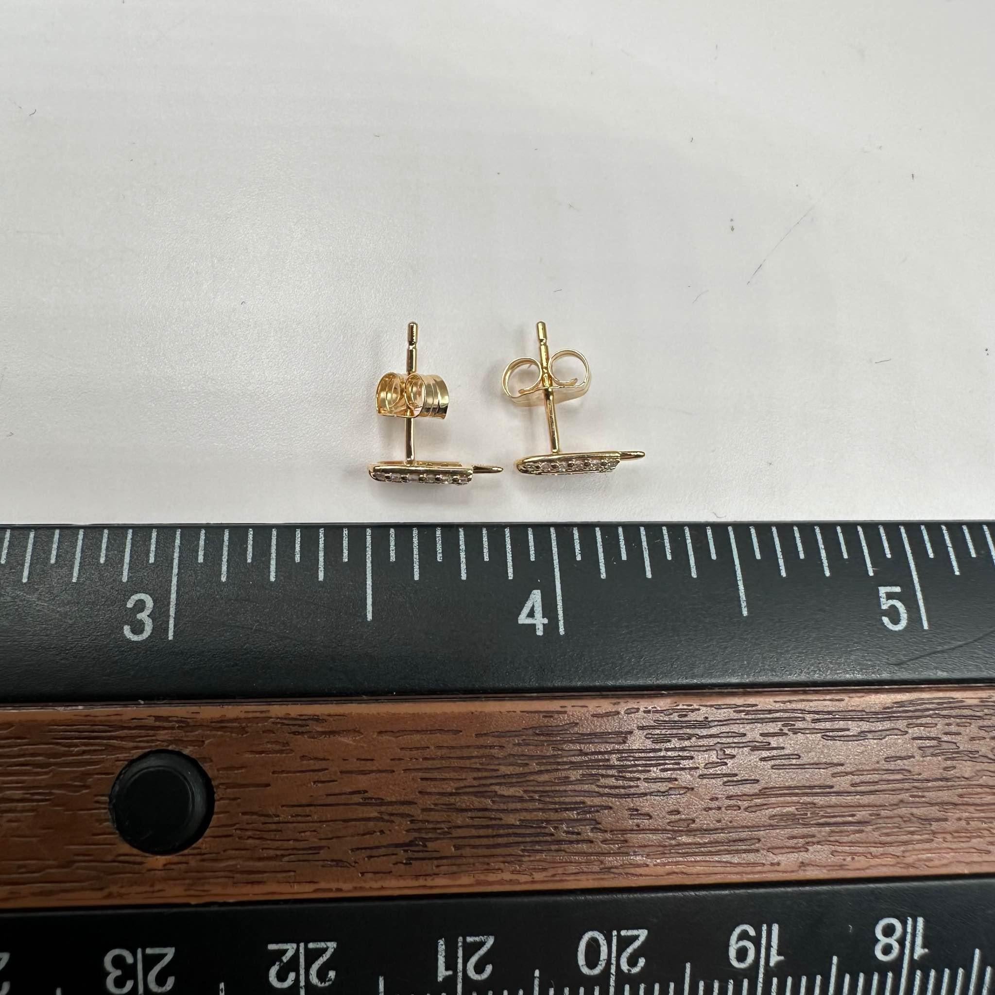 Women's Diamond Popsicle Stud Earrings in 14kt Yellow Gold - 0.12ctw GH SI Diamonds, New For Sale