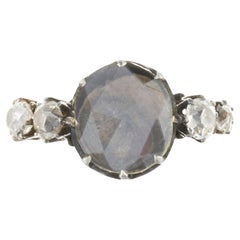 Retrato de Diamante Anillo de Oro y Plata