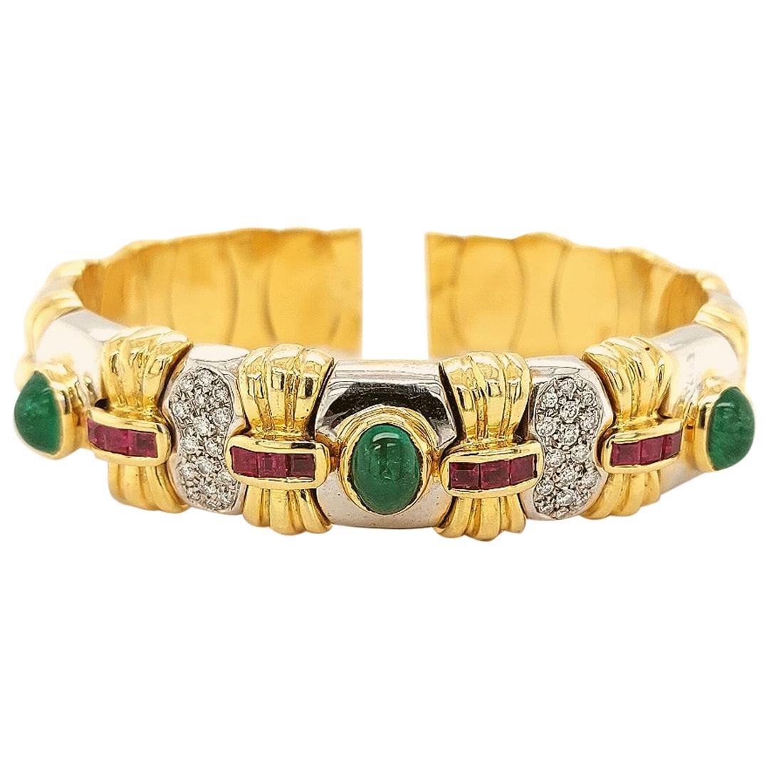 Pair of Amethyst and "Gold" Bracelets, Costume Jewelry For Sale