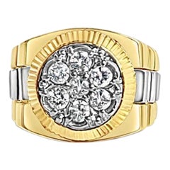 Diamond Presidential Rolex Style Cluster Ring