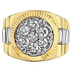 Diamond Presidential Rolex Style Cluster Ring