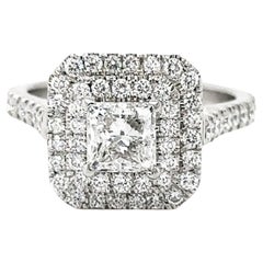 Diamond Princess Cut 1.90 Carats Engagement Ring Platinum