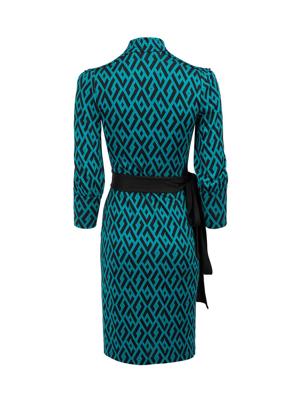 Diamond Print Wrap Dress Size XXS In Good Condition For Sale In London, GB