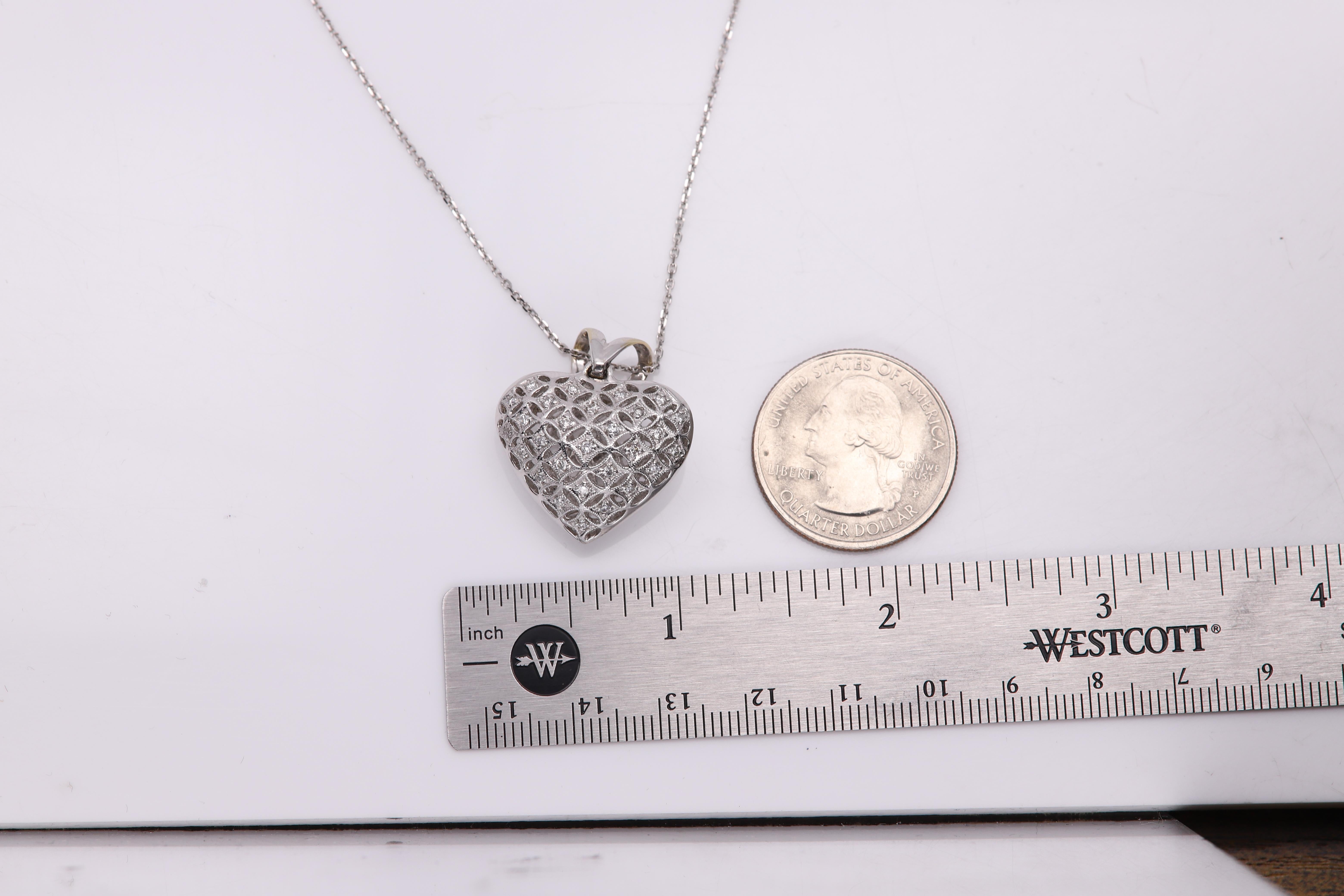 Dean White Puff Heart Necklace main image 1